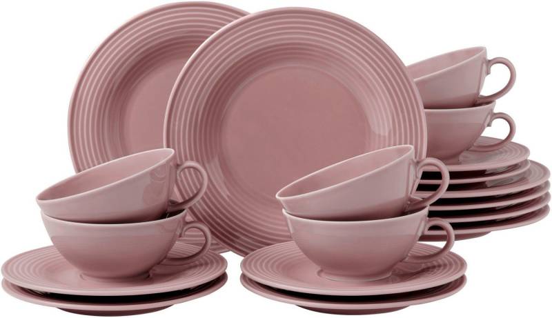 Seltmann Weiden Teeservice Geschirr-Set, 18 Teile, Beat, klein (18-tlg), 6 Personen, Porzellan, Tassen, Untertassen, Teller, Made in Germany, 18 Teile, für 6 Personen von Seltmann Weiden