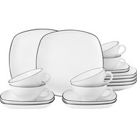 Seltmann Weiden Teeservice "Geschirr-Set Lido Black Line", (Set, 18 tlg.), Tassen, Untertassen, Teller, 18 Teile, für 6 Personen, Made in Germany von Seltmann Weiden