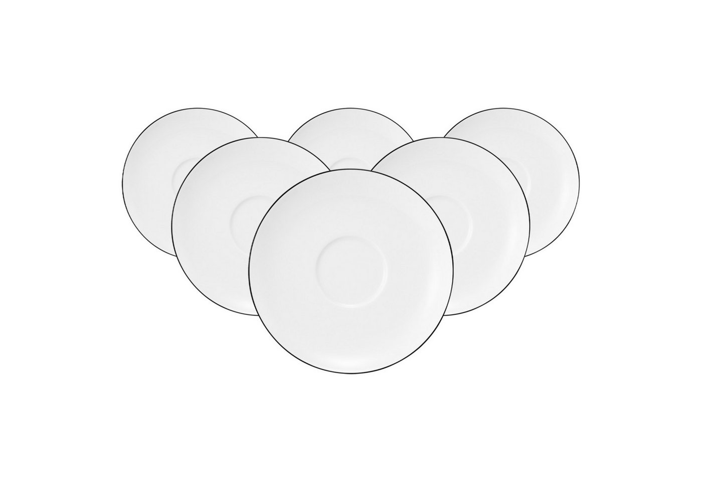 Seltmann Weiden Untertasse Lido Black Line Milchkaffeeuntertassen ø 16 cm, (6 St) von Seltmann Weiden