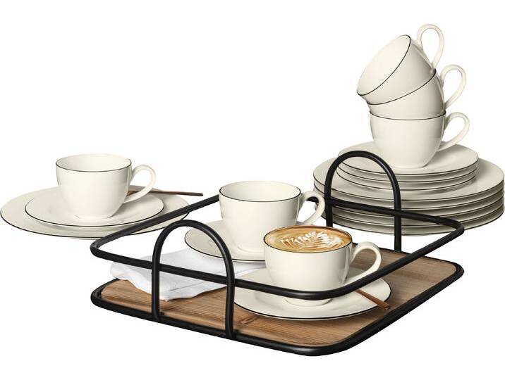 Kaffeeservice SELTMANN WEIDEN Geschirr-Set, Service Zoè , schwarz, 18 Stk., Porzellan, Geschirr-Sets, schlicht und dezent, Made in Germany, 18 Teile, für 6 Personen Kaffeeservice SELTMANN WEIDEN Geschirr-Set, Service Zoè , schwarz, 18 Stk., Porzellan, Geschirr-Sets, schlicht und dezent, Made in Germany, 18 Teile, für 6 Personen von Seltmann