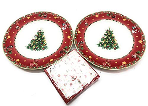 Marie Luise Nostalgie Speiseteller Ø 27 cm 2er Set mit Servietten Weihnachtsteller Weihnachtsgeschirr von Seltmann