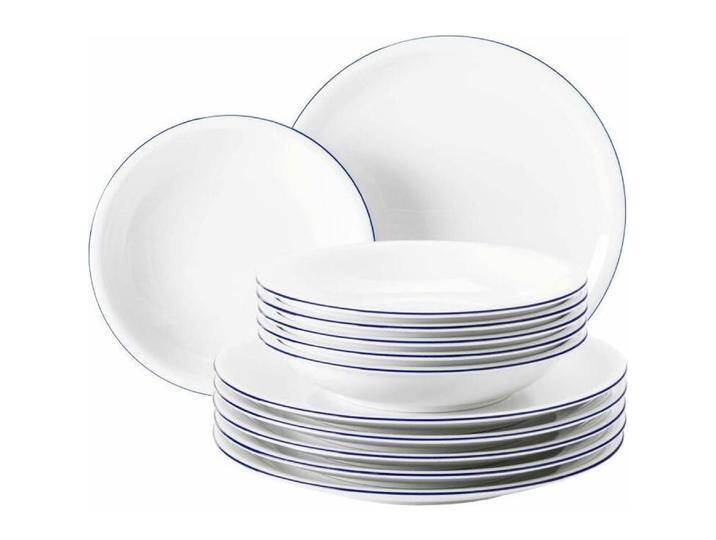 Seltmann, Geschirrset, Compact Blaurand (6 Stück) von Seltmann