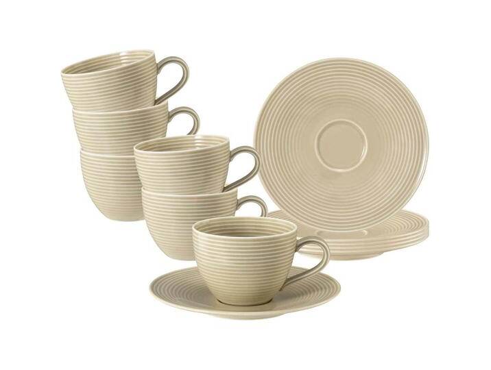 Seltmann, Tasse, Beat Color Glaze Kaffeetassen mit Untertassen (260 ml, 6 x) von Seltmann