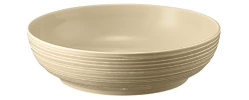 Seltmann Weiden Terra Foodbowl 25 cm, 2350 ml, Servierschale mit spiralförmigem Relief, Spülmaschinen- und mikrowellenfest, Porzellan, Sandbeige von Seltmann Weiden