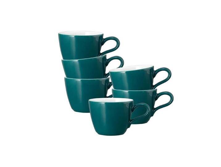 Seltmann Weiden Espressotasse Life Fashion Espressotassen 90 ml 6er Set, Porzellan, Trendy Petrol von Seltmann