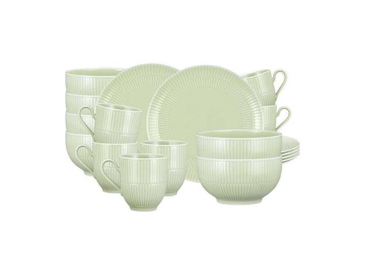 Seltmann Weiden Kombiservice Amina Frühstücks-Set 18er Set (18-tlg), Porzellan, grün, Seladon von Seltmann