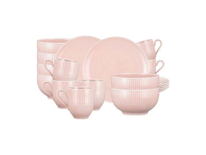 Seltmann Weiden Kombiservice Amina Frühstücks-Set 18er Set (18-tlg), Porzellan, rosa, Rosé von Seltmann