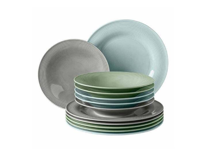 Seltmann Weiden Kombiservice Beat Color Glaze Tafelservice 12er Set (12-tlg), Porzellan, bunt von Seltmann