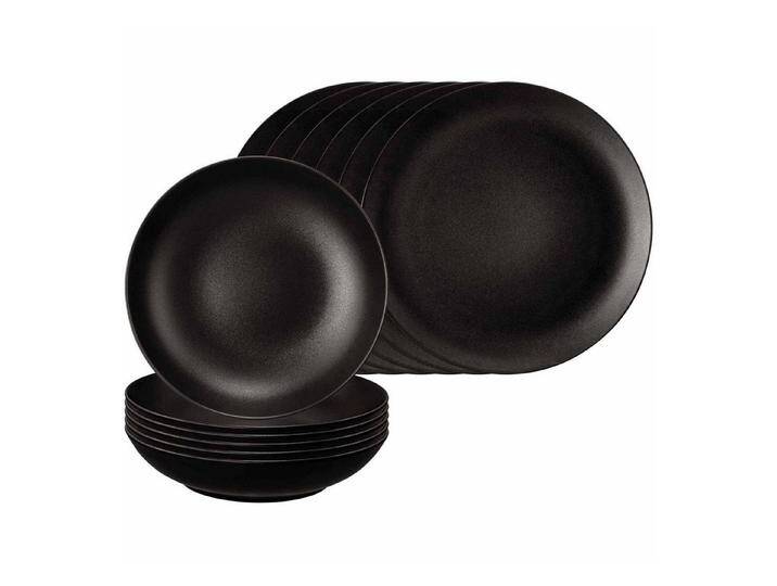 Seltmann Weiden Kombiservice Liberty Velvet Black Tafelservice 12er Set (12-tlg), Porzellan, schwarz von Seltmann