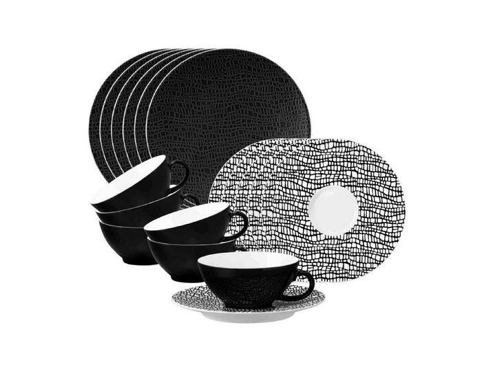 Seltmann Weiden Kombiservice Life Fashion Teeservice 18er Set (18-tlg), Porzellan, schwarz, Glamorous Black von Seltmann