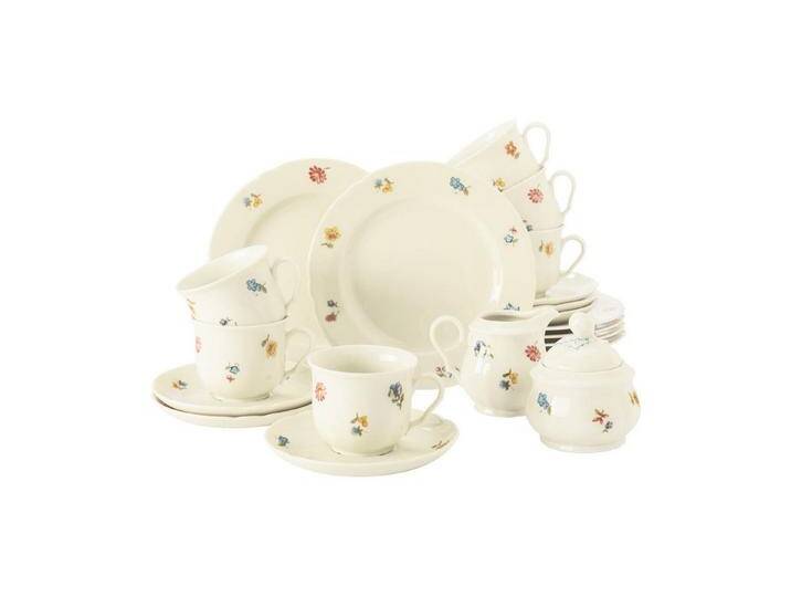 Seltmann Weiden Kombiservice Marieluise Elfenbein Blütenmeer Kaffeeservice (20-tlg), Porzellan, bunt von Seltmann