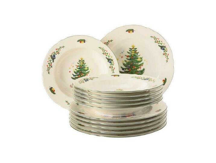 Seltmann Weiden Tafelservice Marie-Luise Weihnachten Weihnachtsgeschirr, 6 Personen, Porzellan, 12-tlg., bunt von Seltmann