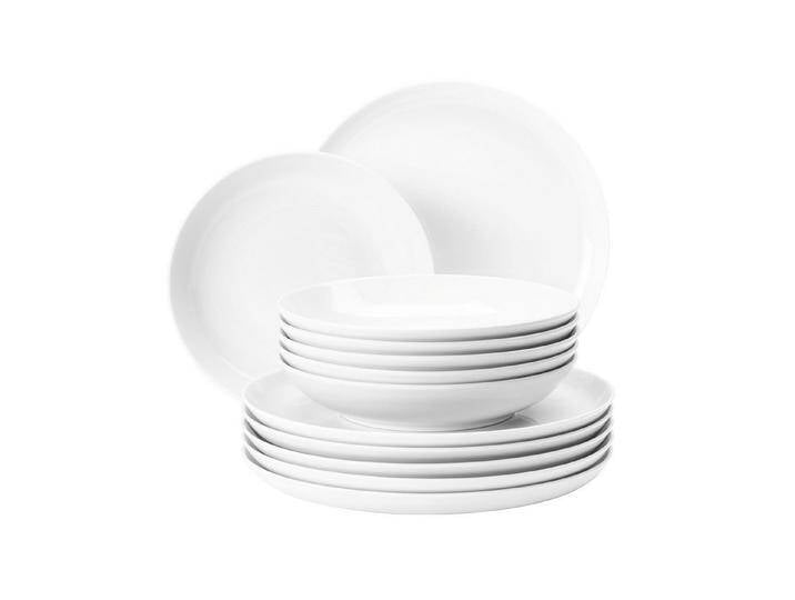 Seltmann Weiden Tafelservice Tafelservice 12-teilig rund (12-tlg), 6 Personen, Porzellan, spülmaschinenfest, mikrowellengeeignet, Made in Germany von Seltmann