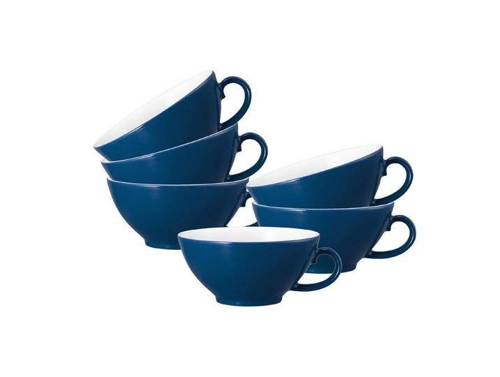 Seltmann Weiden Tasse Life Fashion Teetassen 140 ml 6er Set, Porzellan, blau, Classic Blue von Seltmann