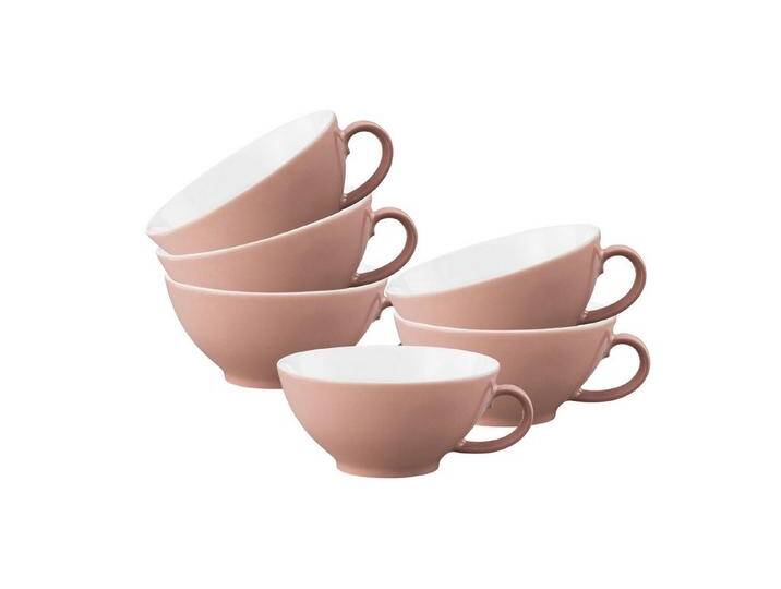 Seltmann Weiden Tasse Life Fashion Teetassen 140 ml 6er Set, Porzellan, rosa, Posh Rose von Seltmann