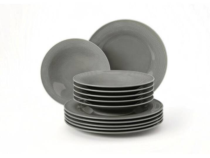 Tafelservice BEAT COLOR GLAZE 12-teilig perlgrau von Seltmann