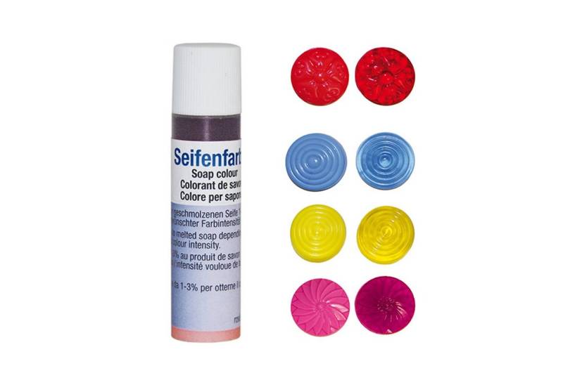 Selva Technik Modellierwerkzeug Seifenfarben transparent - 4er-Set - Tulpirot, enzian, teerose, viola von Selva Technik