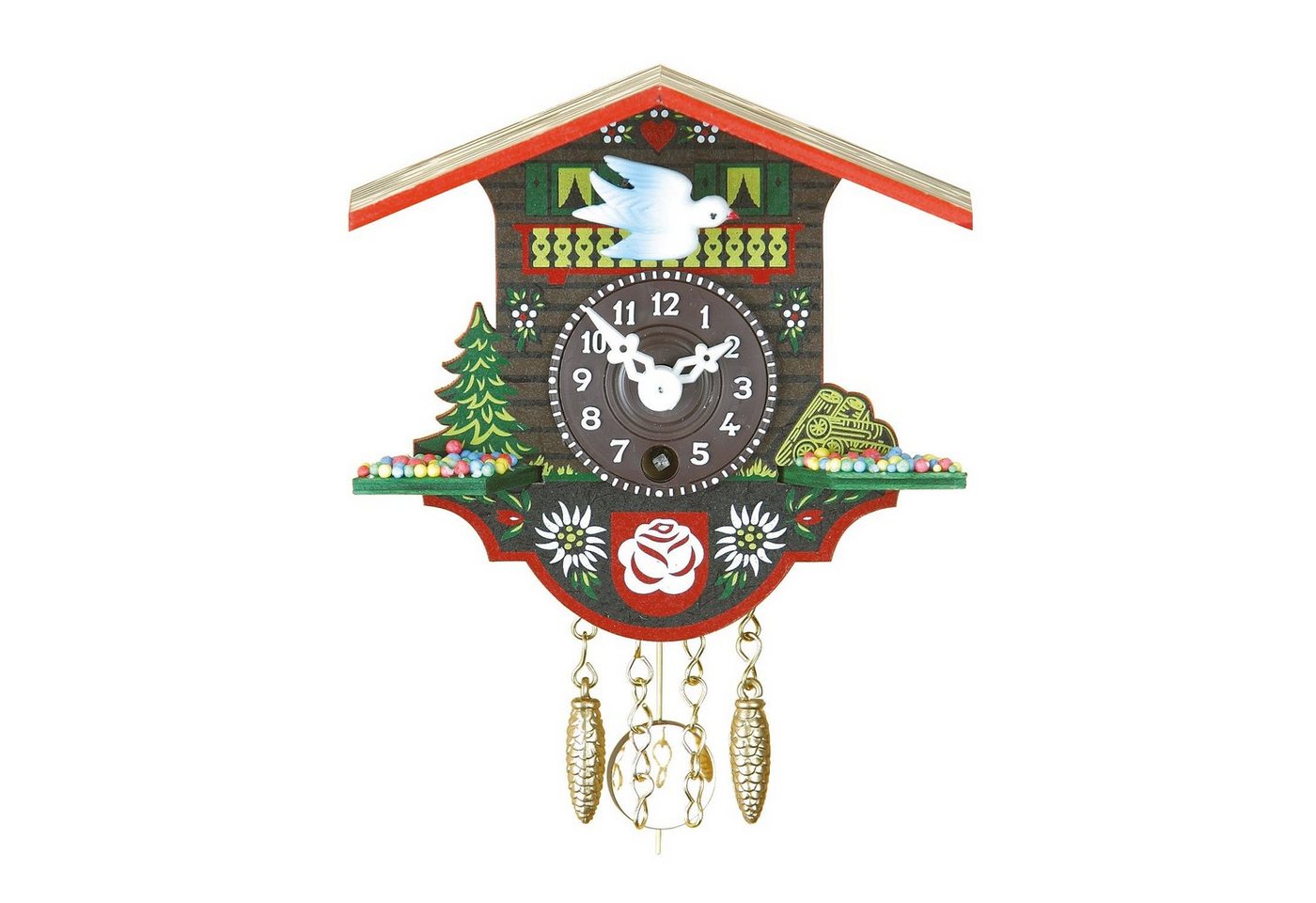 Selva Technik Wanduhr Miniatur Pendeluhr Lenzburg mit 1-Tag-Werk von Selva Technik