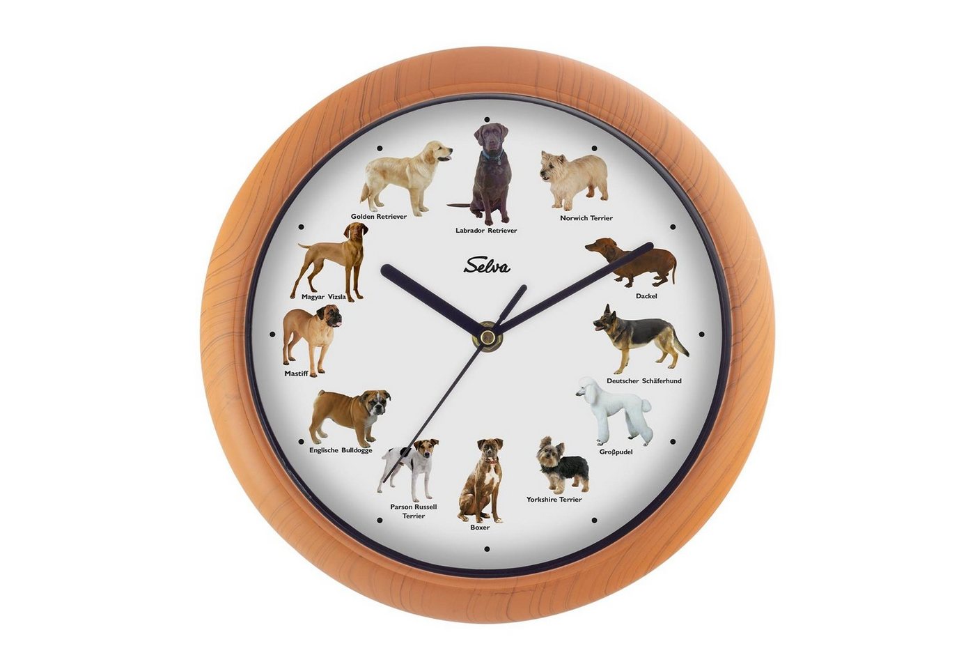 Selva Technik Wanduhr SELVA Hunde-Uhr - EXKLUSIV von Selva Technik