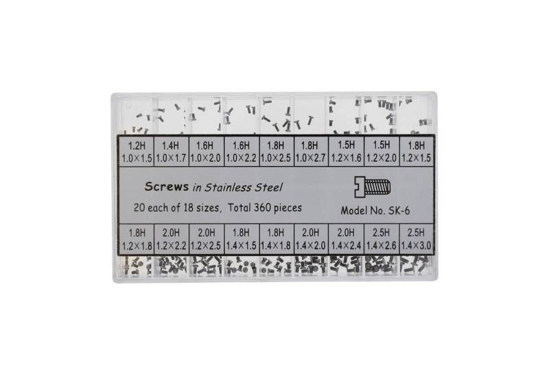 Selva Technik Wanduhr Sortiment Gehäusebodenschrauben Edelstahl, Inhalt 360 Stück von Selva Technik