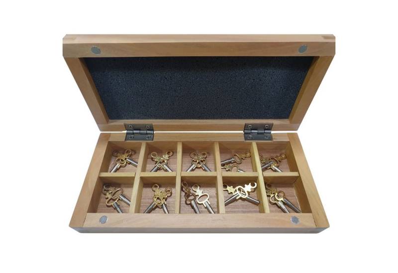 Selva Technik Wanduhr Taschenuhrschlüssel Set in Holz-Etui von Selva Technik
