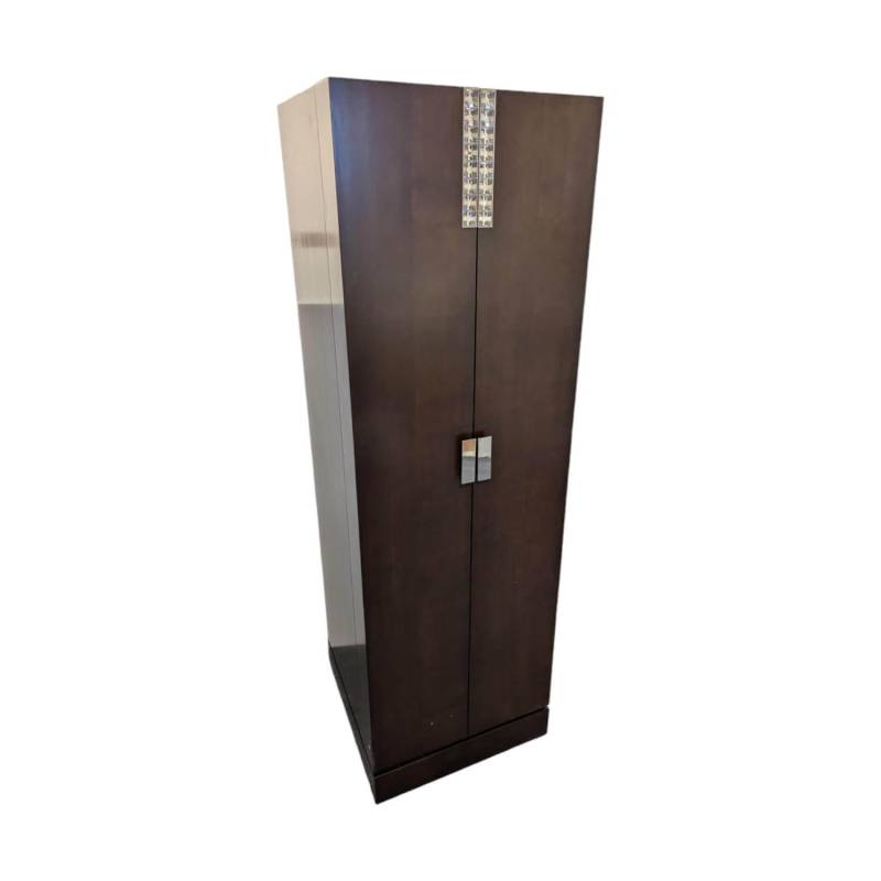 Schrank 7021 Massivholz 45 Sepia Dunkelbraun Akzente Glas von Selva