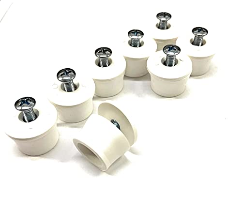 jkhandel Anschlagstopper 40 mm / 28 / 13 geschlossen - Insektenschutz/Wespenschutz/oder offen, weiss oder grau incl. Schraube und Scheibe (4 Paar (15 mm) offen) von Selve
