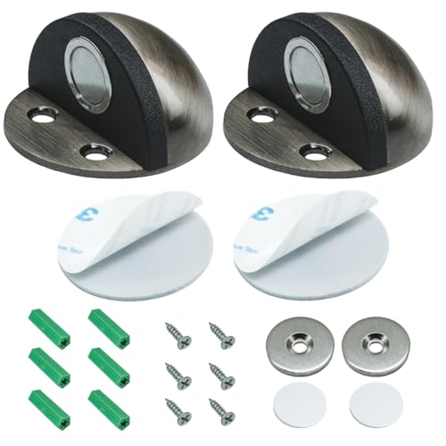 Magnetische Türfeststeller,2 Stück Türstopper Set aus Edelstahl für unsichtbaren Schutz von Wänden und Türen (Antikes Bronze) von Selyse