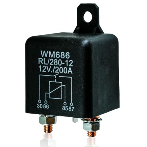 Selyse 200A 12V DC Startrelais 4-Pin Hochleistungs-Batterietrennrelais für Autos, Boote und Baufahrzeuge - EIN/AUS Schalter Relais RL/180 von Selyse