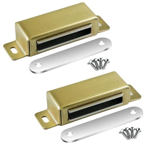 Selyse Magnetschnäpper Türmagnete für Schranktüren, Magnetverschlüsse Edelstahl Schubladen Magnet Türschließer, Magnet für Möbel und Balkontüren - Golden 72mm (2 Stück) von Selyse