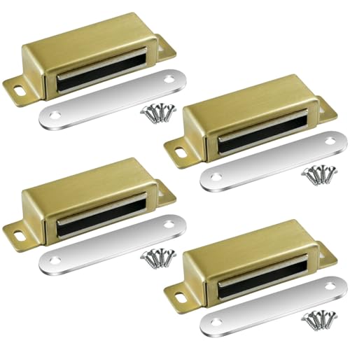 Selyse Magnetschnäpper Türmagnete für Schranktüren, Magnetverschlüsse Edelstahl Schubladen Magnet Türschließer, Magnet für Möbel und Balkontüren - Golden 72mm (4 Stück) von Selyse
