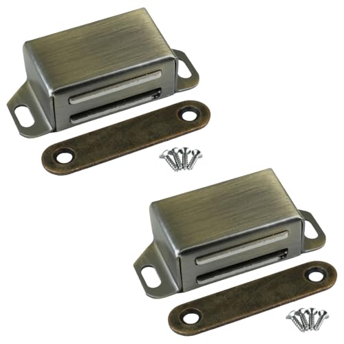 Selyse Magnetschnäpper Türmagnete für Schranktüren, Starke 14kg Magnetverschlüsse Edelstahl Schubladen Magnet Türschließer, Magnet für Möbel und Balkontüren - Bronze (2 Stück) von Selyse