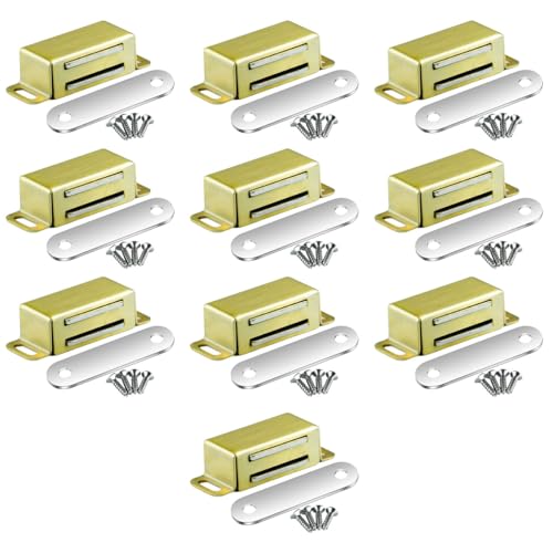 Selyse Magnetschnäpper Türmagnete für Schranktüren, Starke 8kg Magnetverschlüsse Edelstahl Schubladen Magnet Türschließer, Magnet für Möbel und Balkontüren - Golden (10 Stück) von Selyse