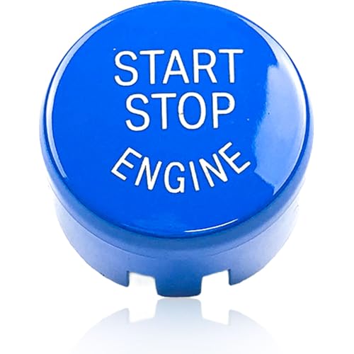 Selyse Start-Stopp-Taste, Austausch Motorstartknopf Hochglanz, Startknopf für Serie 1 2 3 4 5 6 7 Serie X1 X3 X4 X5 X6 / F20 F30 F10 F01 G30 G11 (Blau) von Selyse