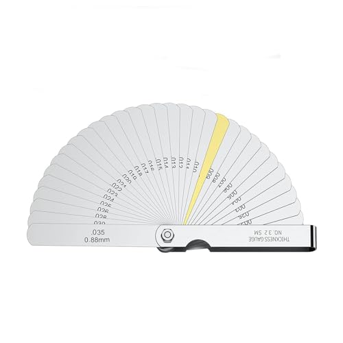 Semazz Gauge Fühlerlehre Set,Edelstahl Sondenlehren Metrisch und Englisch 32 Einsätze Edelstahleinsätze Sondenlehren Dual Marking Instrument Tool zum Messen von Spaltbreite Dicke Metrische Abmessungen von Semazz