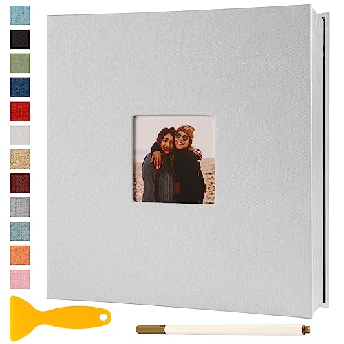 Fotoalbum Selbstklebend 28x27 Groß Fotoalbum Zum Einkleben Scrapbook Selbstgestalten Photo Album Fotobuch Baby Hochzeit Gästebuch Erinnerungsbuch Urlaub Briefmarkenalbum Geburtstag, 40 Seiten Weiß von Semfalbuums