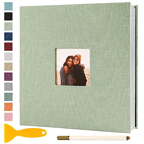 Fotoalbum Selbstklebend 33x32 Groß Fotoalbum Zum Einkleben Scrapbook Selbstgestalten Photo Album Fotobuch Baby Hochzeit Gästebuch Erinnerungsbuch Urlaub Briefmarkenalbum Geburtstag, 40 Seiten Grasgrün von Semfalbuums