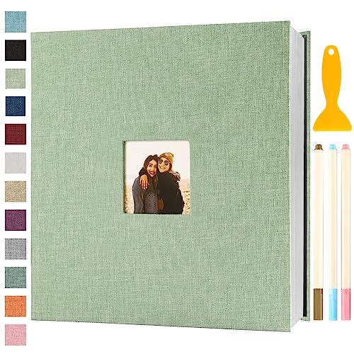 Fotoalbum Selbstklebend 33x32 Groß Fotoalbum Zum Einkleben Scrapbook Selbstgestalten Photo Album Fotobuch Baby Hochzeit Gästebuch Erinnerungsbuch Urlaub Geburtstag, 120 Seiten Grasgrün von Semfalbuums