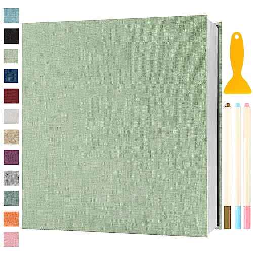 Fotoalbum Selbstklebend 33x32 Groß Fotoalbum Zum Einkleben Scrapbook Selbstgestalten Photo Album Fotobuch Hochzeit Gästebuch Baby Erinnerungsbuch Urlaub Geburtstag, 120 Seiten Grasgrün von Semfalbuums