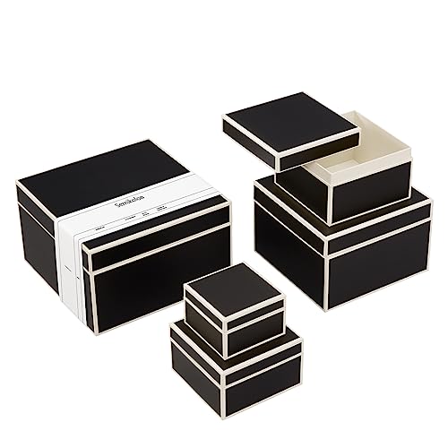 Semikolon 352080 5er Aufbewahrungsboxen – Set 5 tlg – diverse Größen – Geschenkboxen – black schwarz von Semikolon