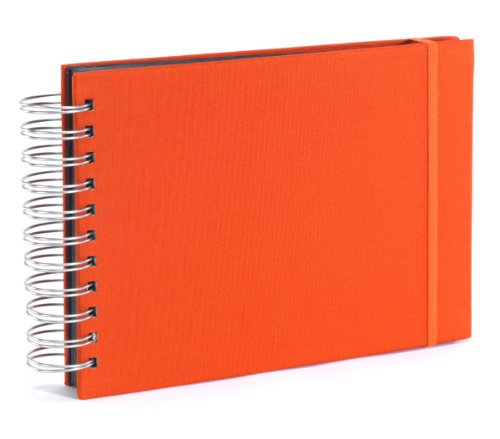 Semikolon 352989 Spiral Album Mini Mucho – 25x16 cm – Fotoalbum, 90 Seiten schwarz, Fotobuch, orange orange von Semikolon