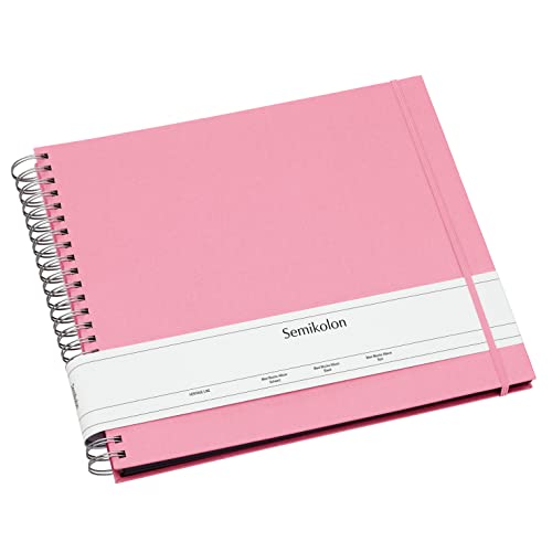 Semikolon 364010 Spiral Album Maxi Mucho – 34,5x30 cm – Fotoalbum, 90 Seiten schwarz, Spiral-Fotobuch, flamingo pink von Semikolon