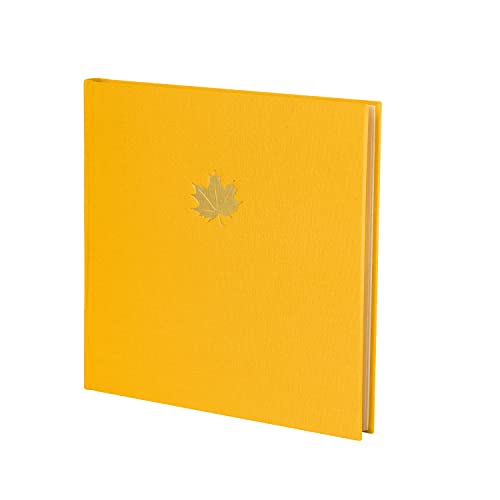 Semikolon 364146 Gästebuch – 25 x 23 cm – mit 180 blanko Seiten zum Selbstgestalten, Lesezeichen – sun maple gold von Semikolon