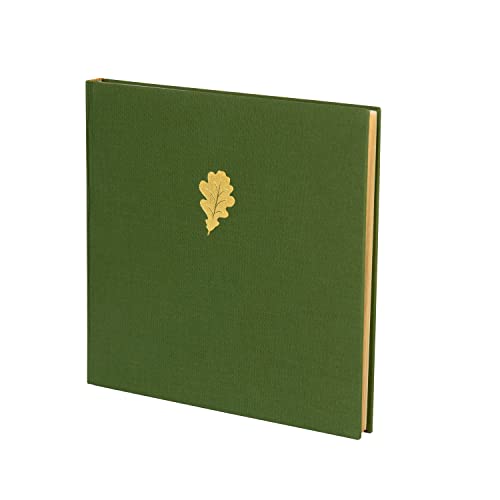 Semikolon 364147 Gästebuch – 25 x 23 cm – mit 180 blanko Seiten zum Selbstgestalten, Lesezeichen – irish oak gold von Semikolon