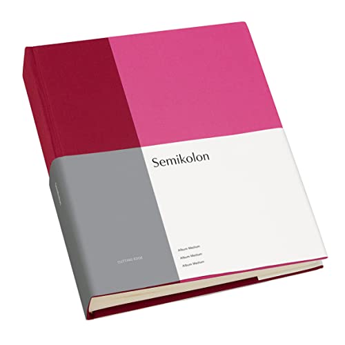 Semikolon 364815 Foto-Album Medium Cutting Edge – 21,1x25,5 cm, 80 Seiten cremeweiß, für 160 Fotos – raspberry fuchsia von Semikolon