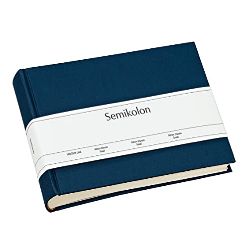 Semikolon (800941) Album Classic Small - Foto-Album mit 80 Seiten - Foto-Buch mit cremeweißem Fotokarton - Format: 21,5 x 16 cm (marine) von Semikolon