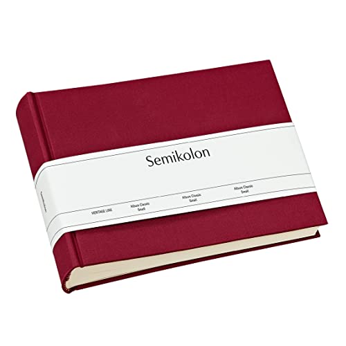 Semikolon 350980 Album Classic Small – 21,5 x 16 cm – 80 Seiten cremefarben, für 10 x 15 Fotos – burgundy dunkel-rot von Semikolon