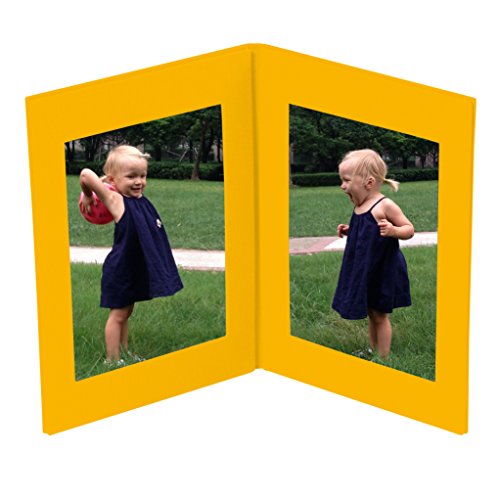 Semikolon 358268 Bilderrahmen Doppio - 12,5 x 18 x 1,2 cm – Aufsteller für 2 Bilder im Format 11 x 15 – sun gelb von Semikolon