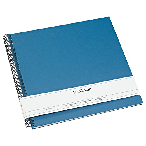 Semikolon 364033 Spiral Album Economy Large, 34,5x33,2 cm, Fotoalbum, 50 Seiten cremeweiß, Fotobuch, azzurro hell-blau von Semikolon