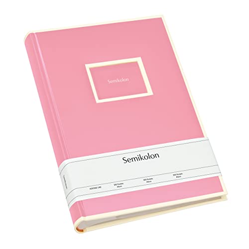 Semikolon 364070 300 Pockets Album – 22,5 x 32,8 cm – 100 Seiten cremefarben, für 300x 10x15 Fotos – flamingo rosa von Semikolon
